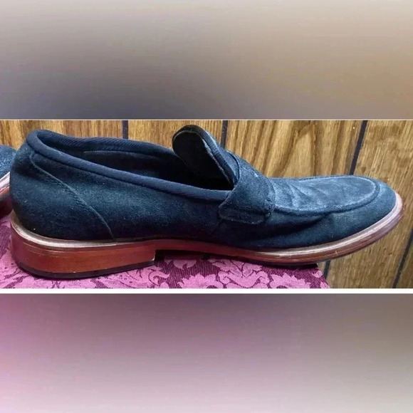 Men ASTON GREY Black Suede Leather Slip On Loafer Shoes Sz 10 main image 5